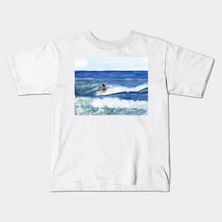 Female Surfer on Yupo Paper Kids T-Shirt